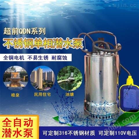 水泵农用220V自动带浮球家用不锈钢潜水泵